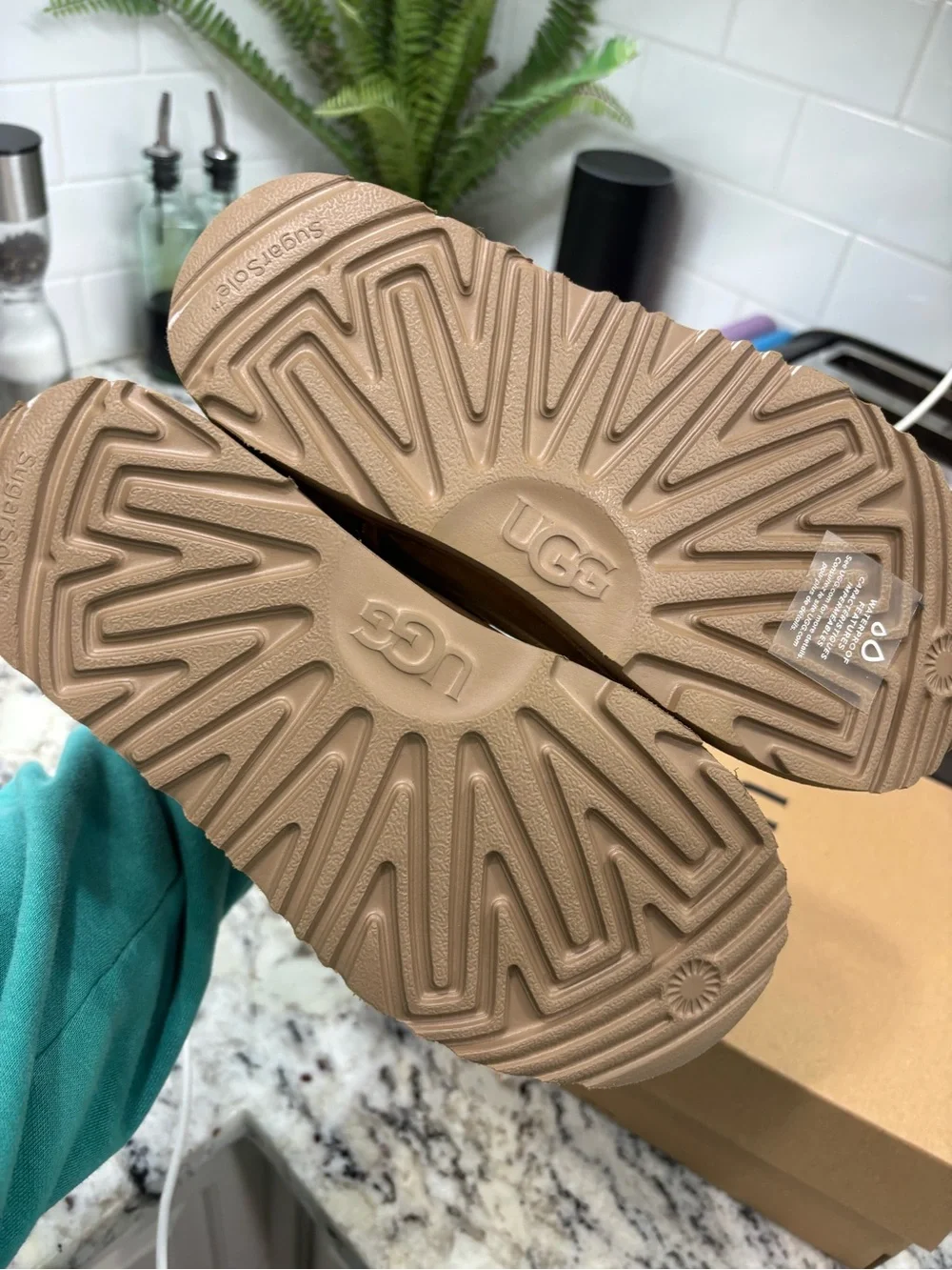 UGG Kids Chestnut Suede Shearling Boots - brand new, no tags/box